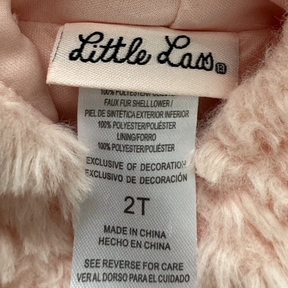 Little Lass Faux Fur Vest with Hood, Sequins , size 2T, EUC Adorable Stylish - Picture 5 of 10